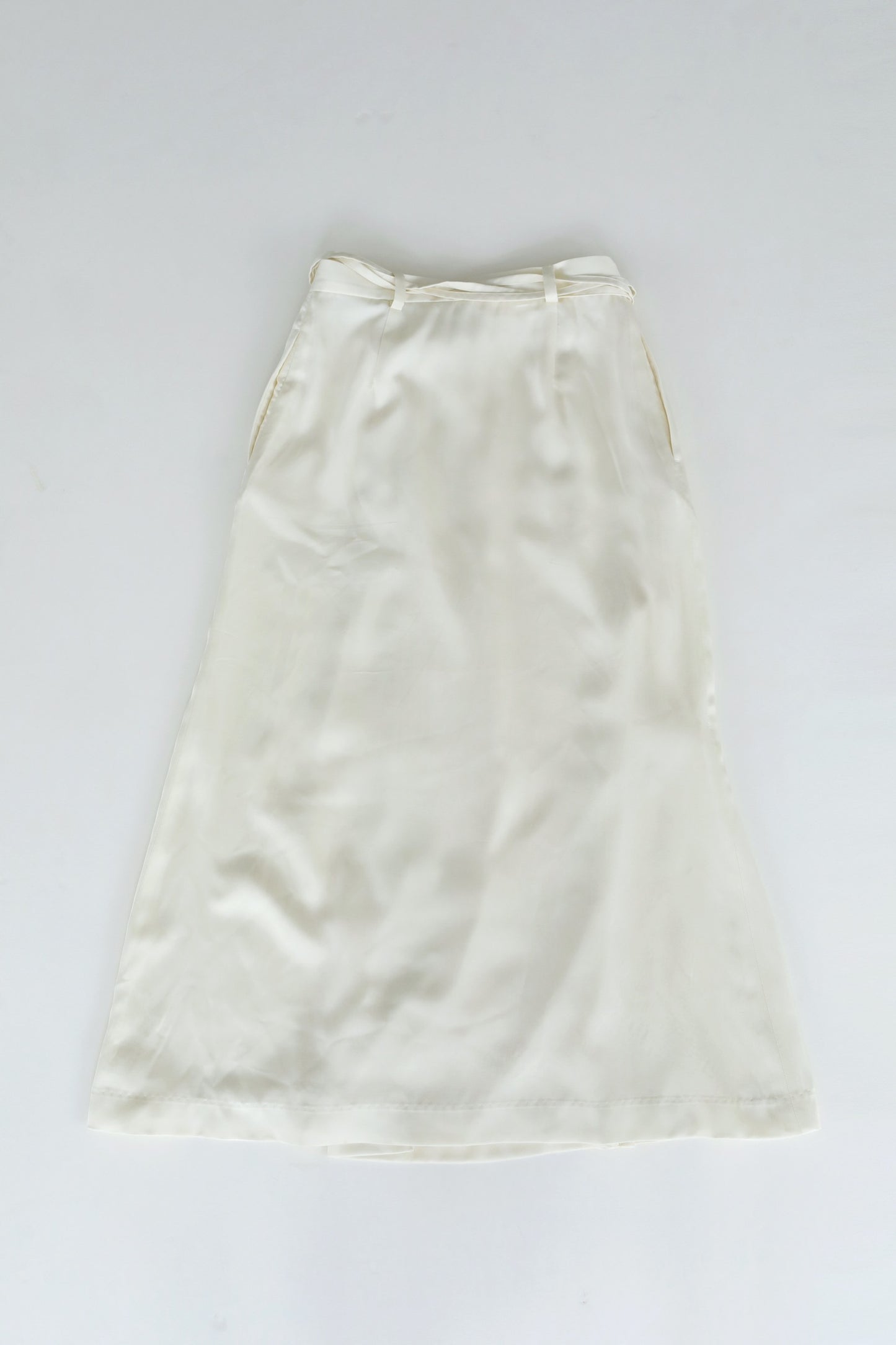 CUPRA SATIN WRAP SKIRT WHITE