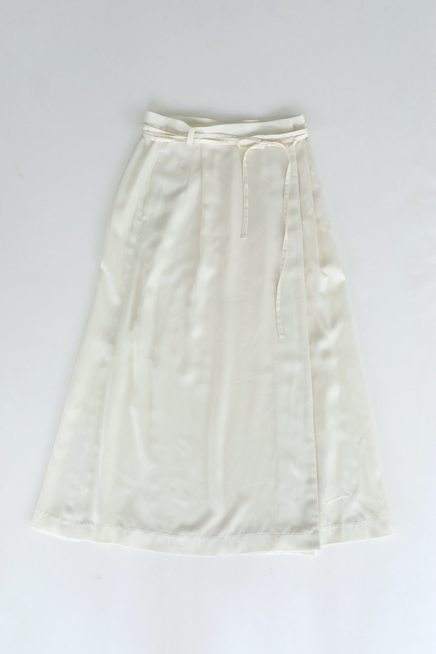 CUPRA SATIN WRAP SKIRT WHITE