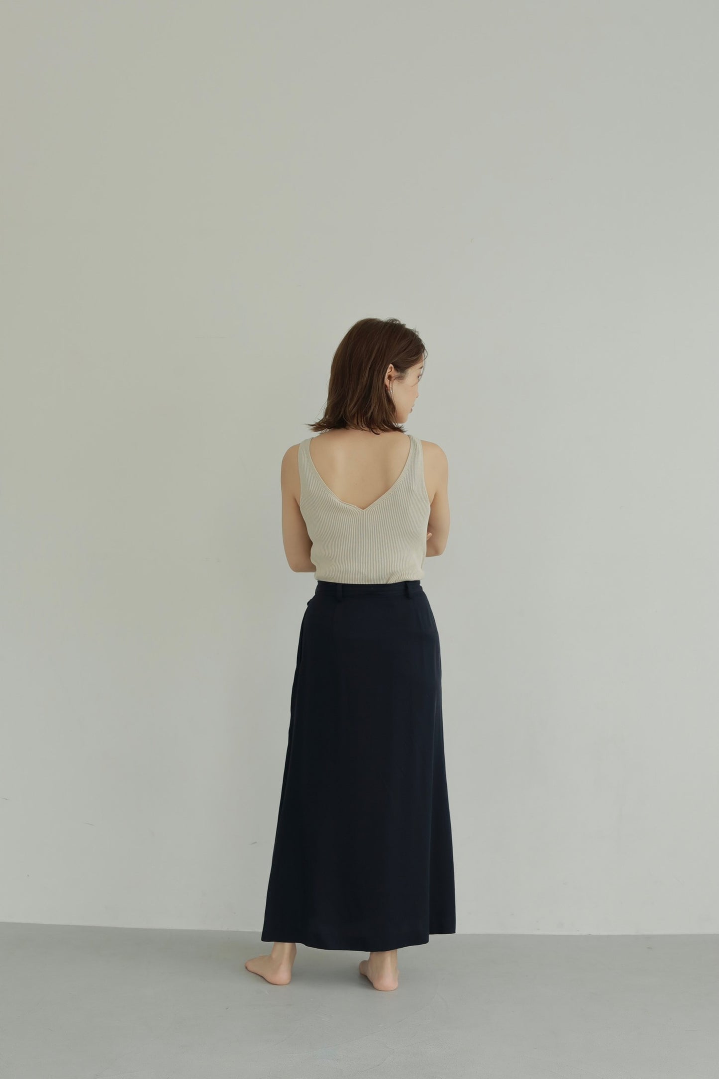 CUPRA SATIN WRAP SKIRT NAVY