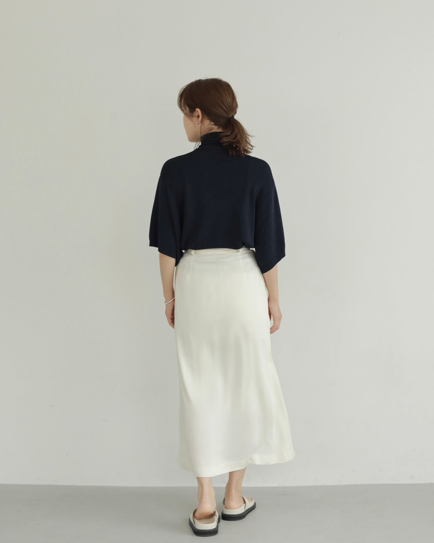 CUPRA SATIN WRAP SKIRT WHITE