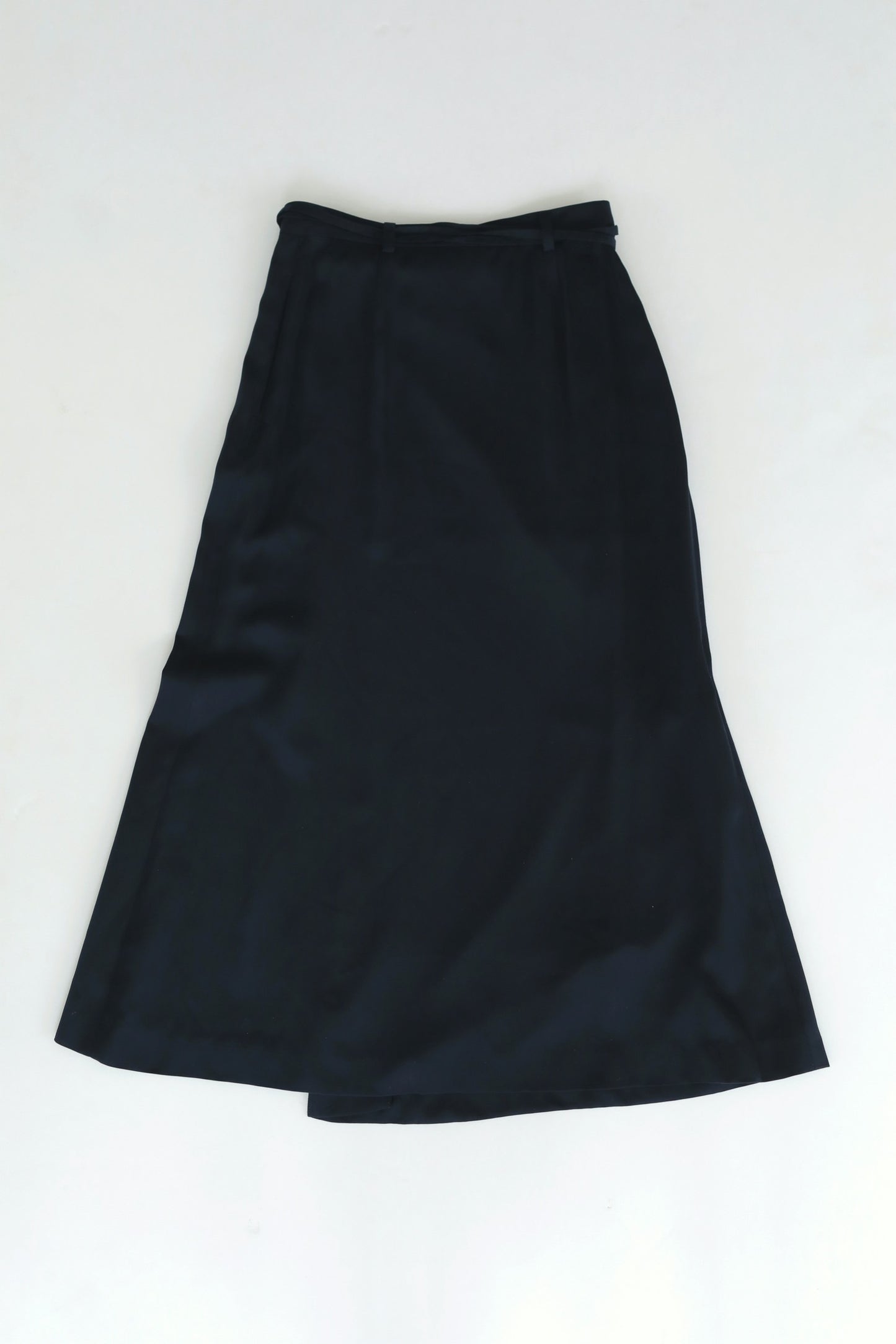 CUPRA SATIN WRAP SKIRT NAVY