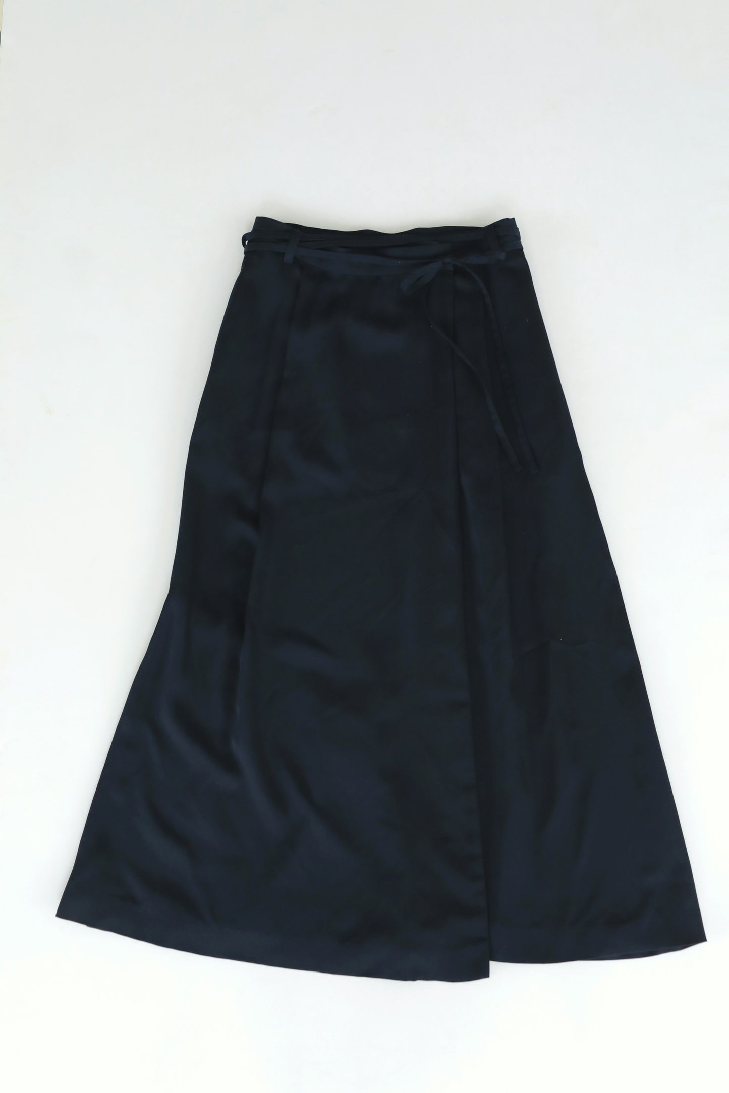 CUPRA SATIN WRAP SKIRT NAVY